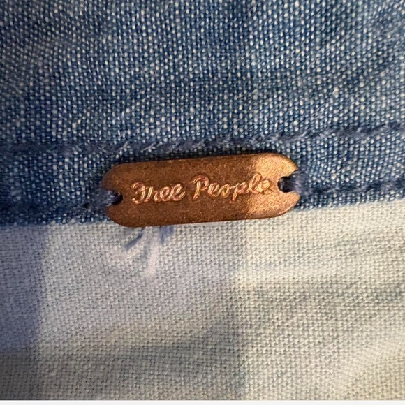 Free People Denim Bandana Back Button Down Shirt - Picture 7 of 7